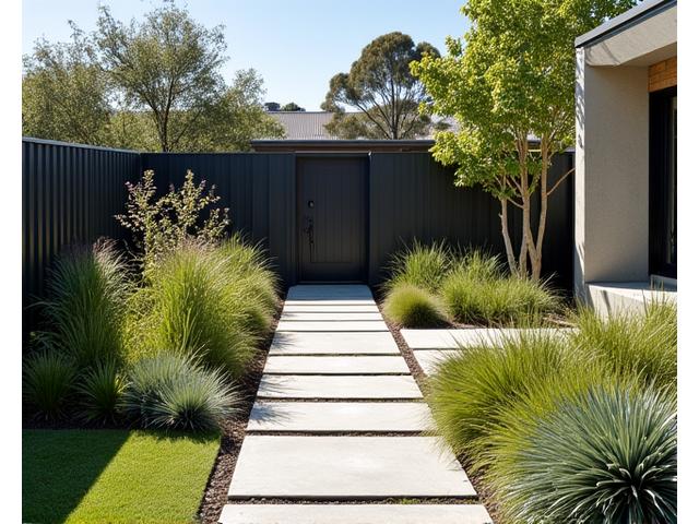Contemporary garden design featuring water-wise native plants